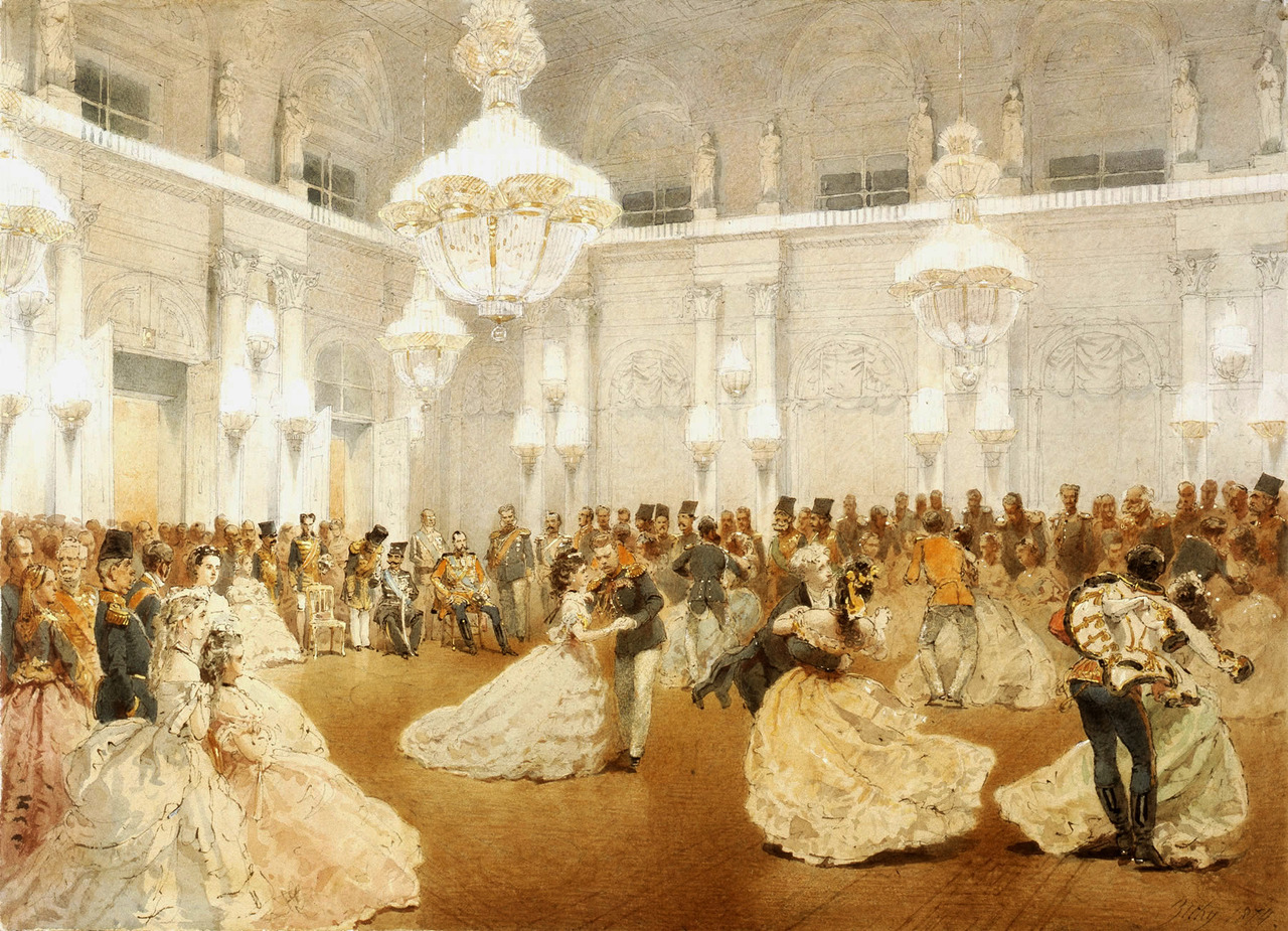 19th century drawing of Winter palace St. Petersburg
