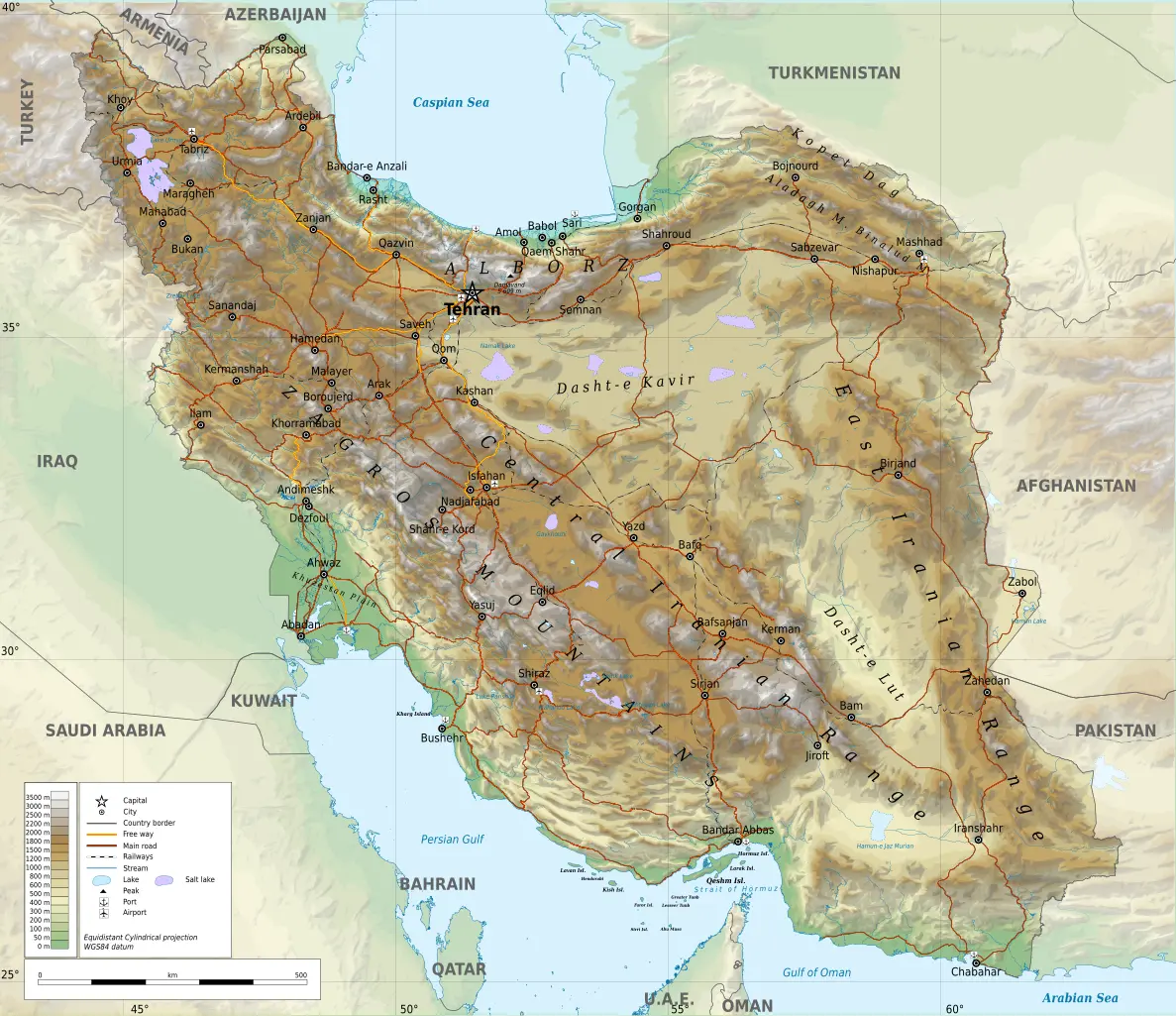 image of a map of Iran